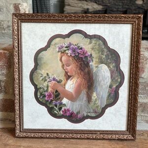 Vintage Home Interiors Framed Angel Picture